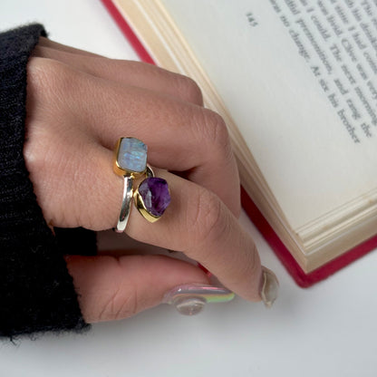 Roughcut 2stone ring 27