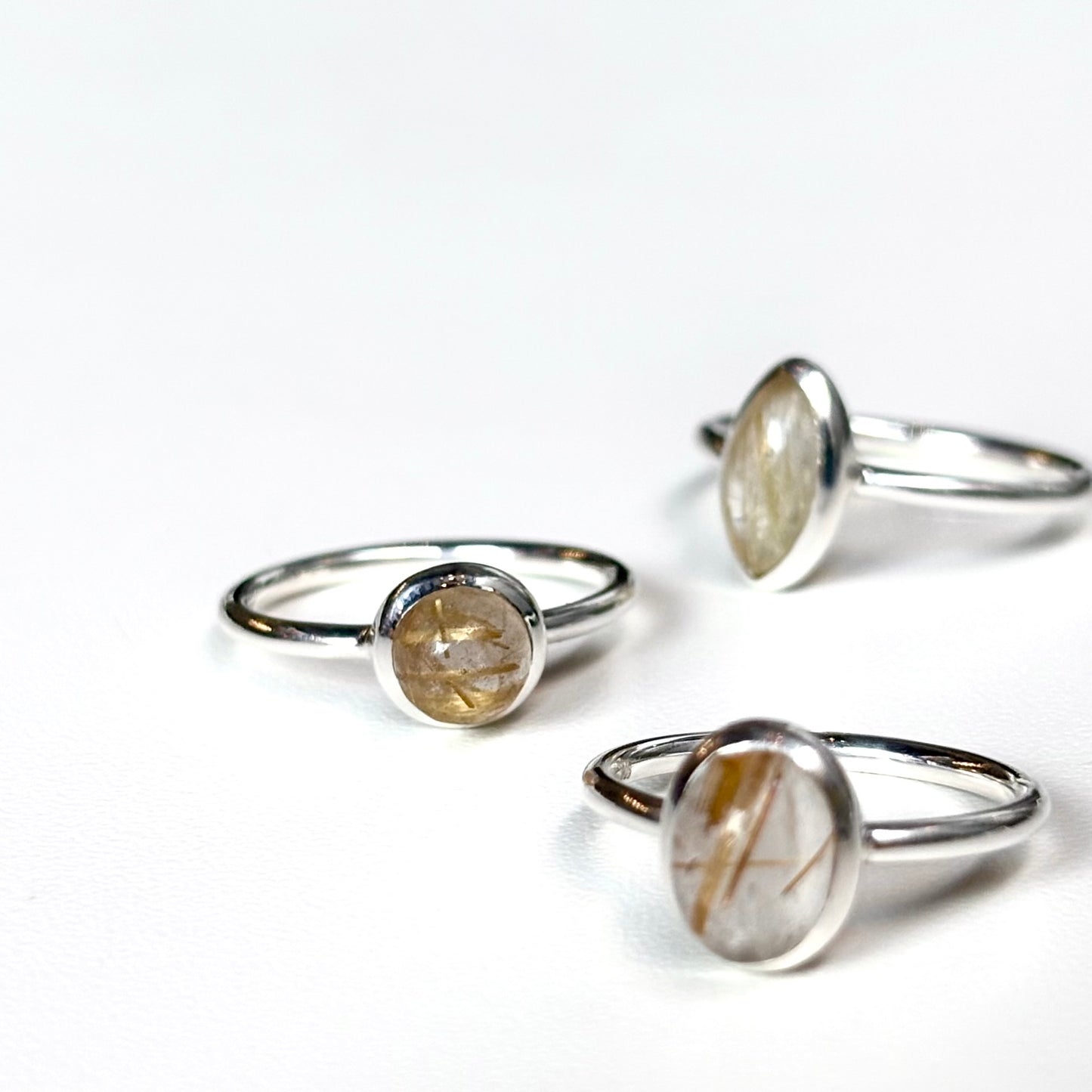 Gold Rutile Quartz ring