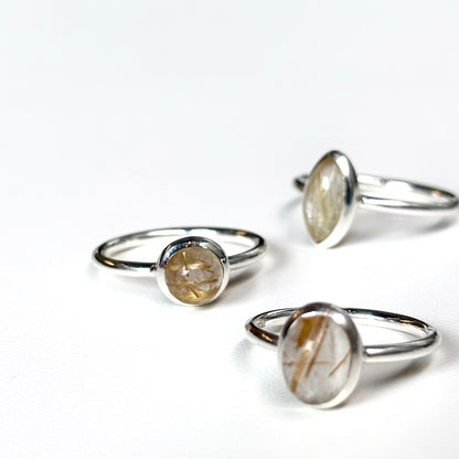 Gold Rutile Quartz ring