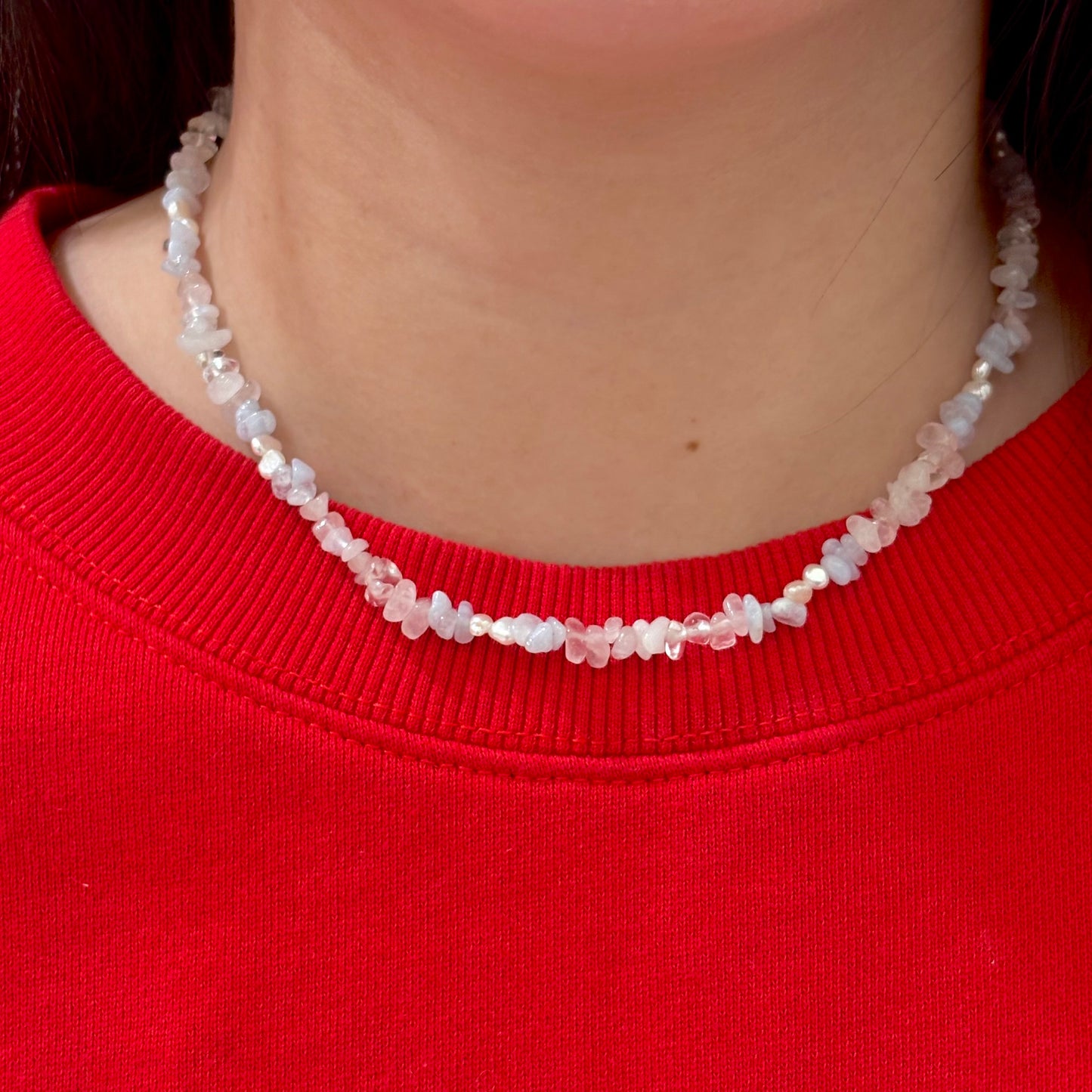 Pearl × Stone necklace 2