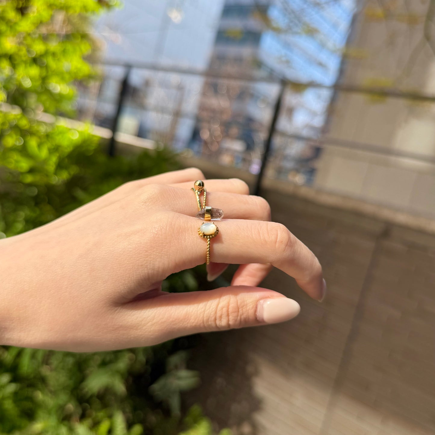 Brass 2stone ring 4