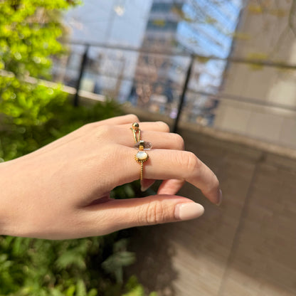 Brass 2stone ring 4