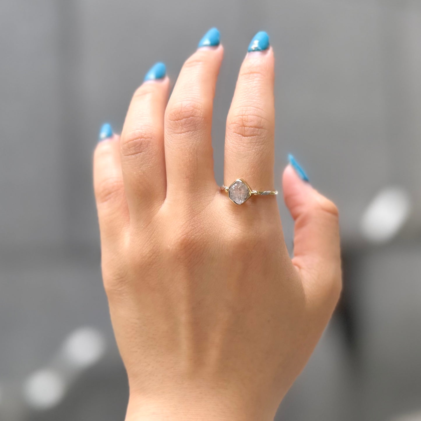 Herkimer diamond ring 12