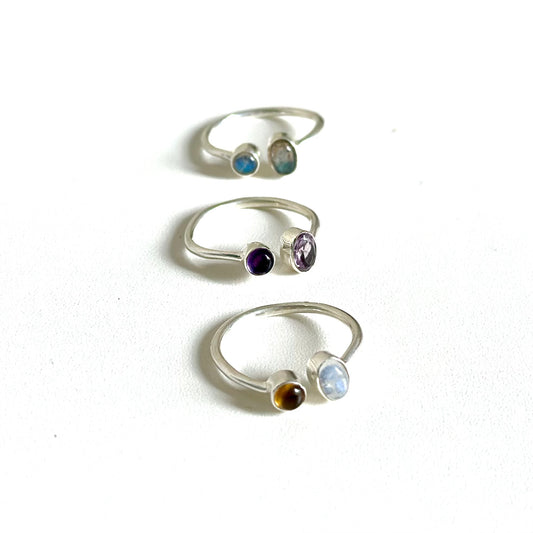 Silver925 2stone ring 12