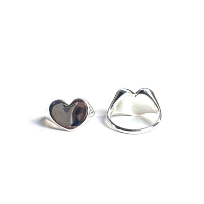 Heart plain ring 54