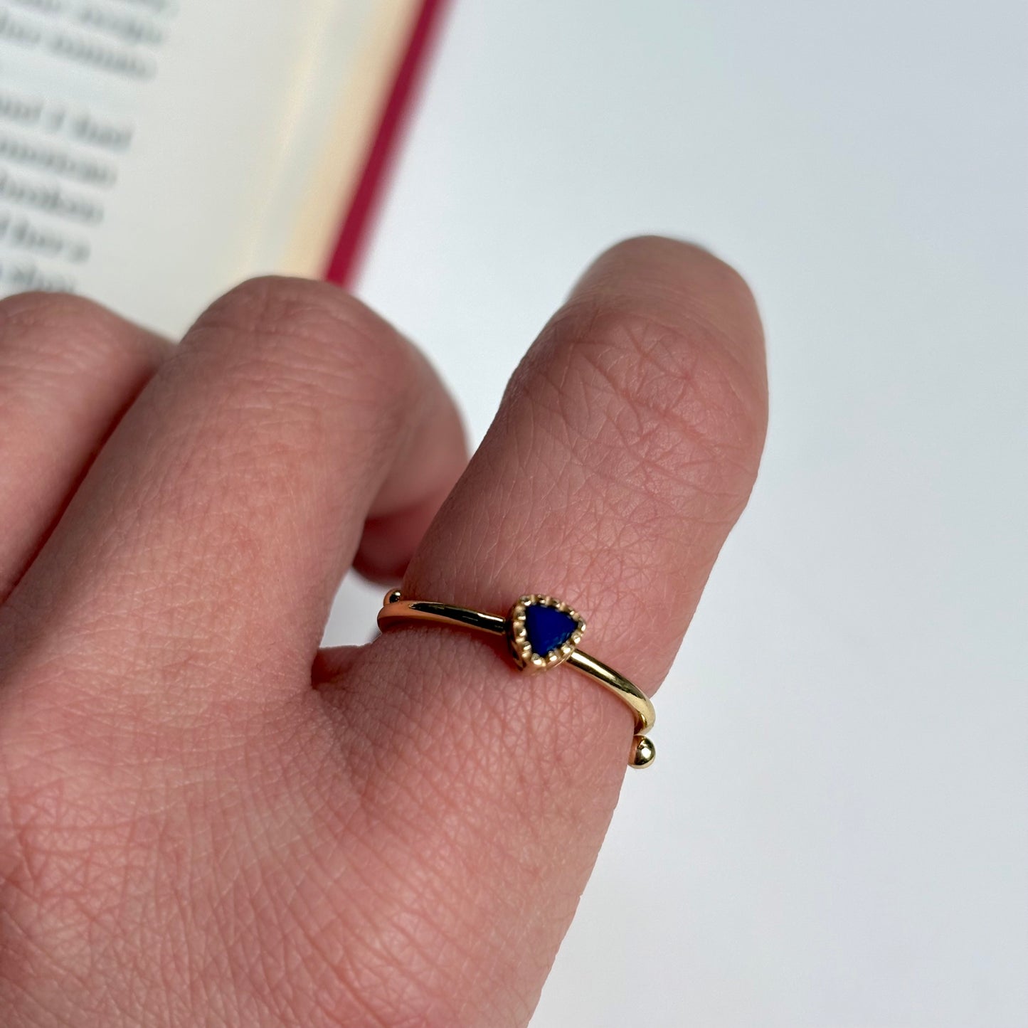 Brass petit ring〈Lapis lazuli〉