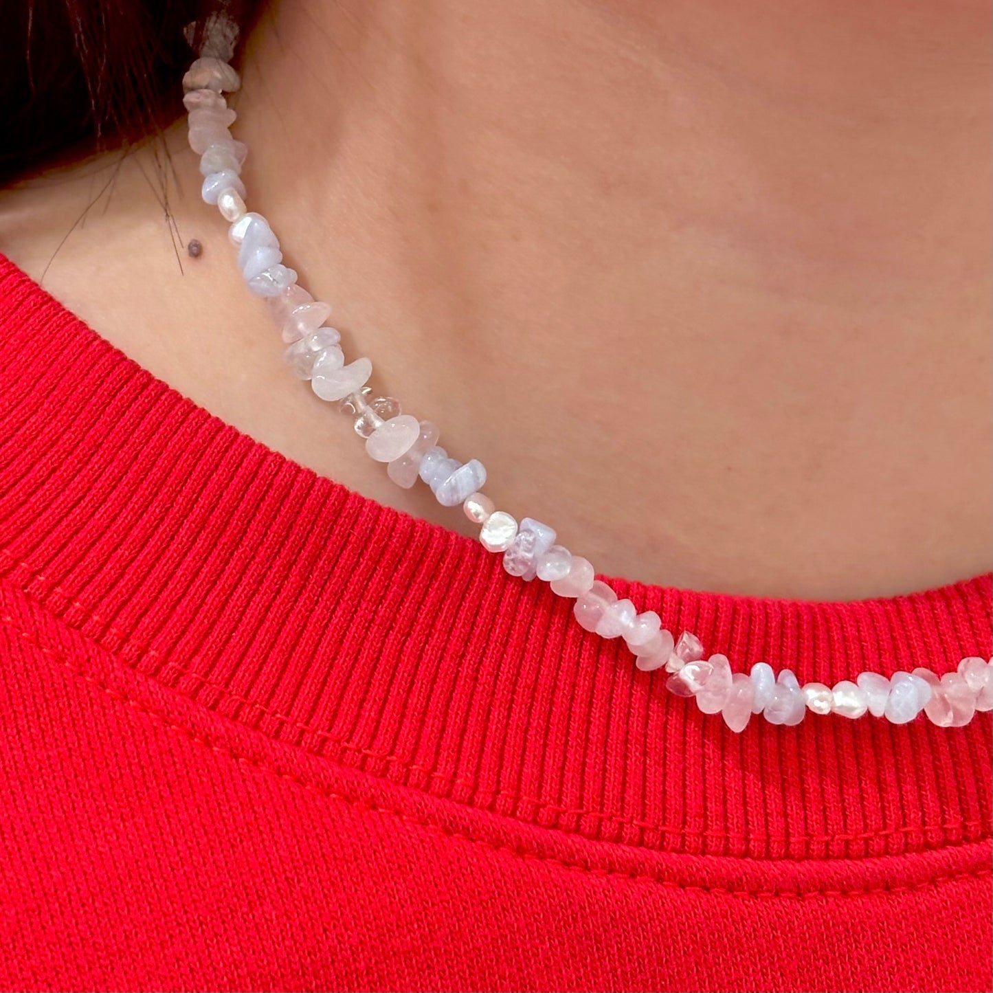 Pearl × Stone necklace 2