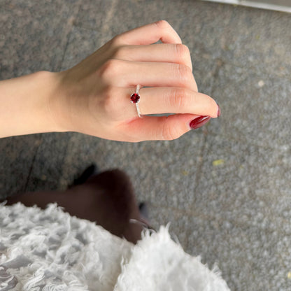 Heart design ring 〈Garnet〉
