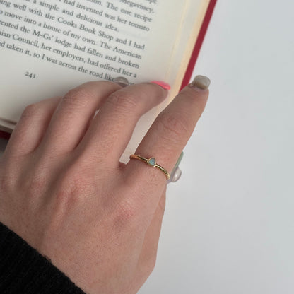 Brass petit ring〈Opal〉
