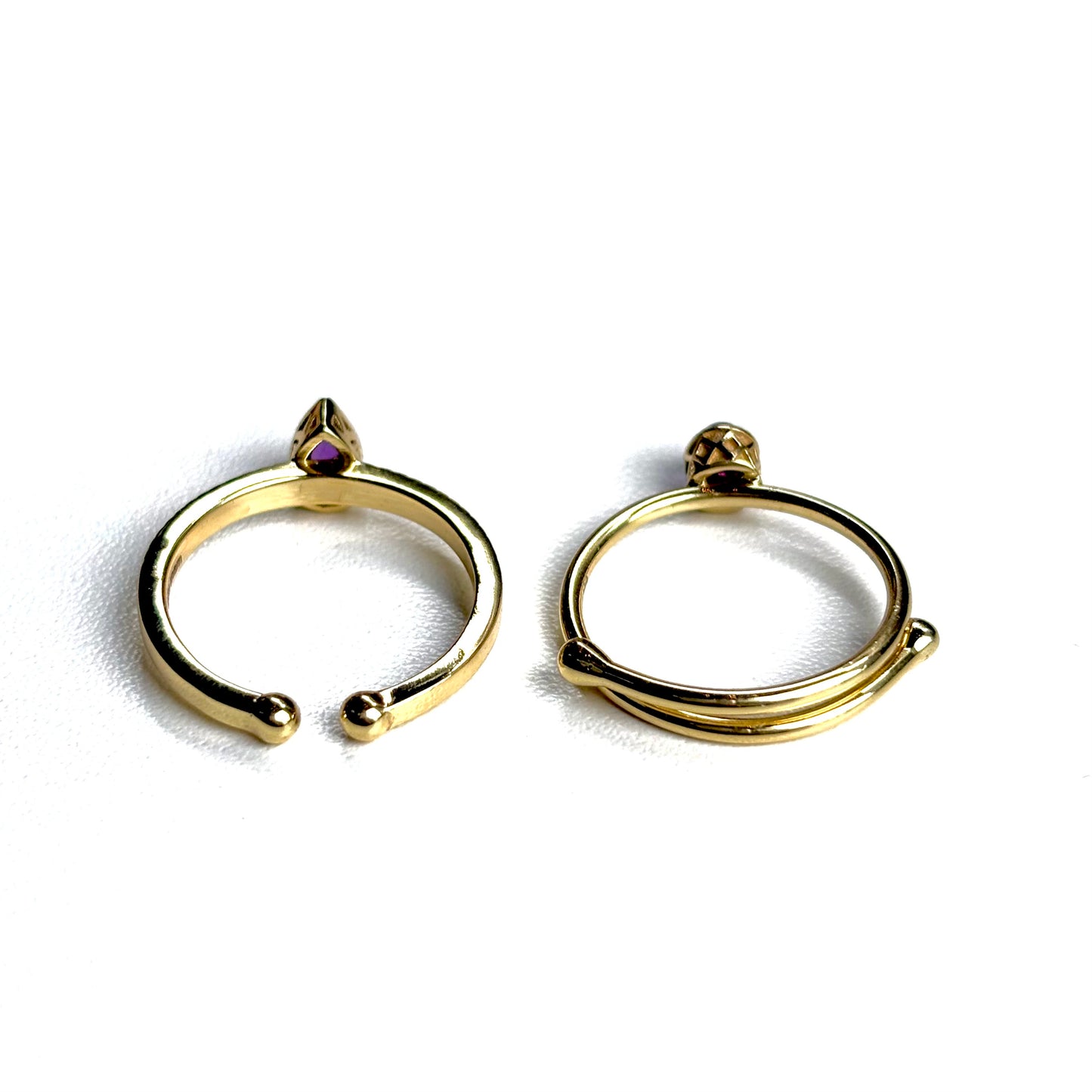 Brass petit ring〈Amethyst〉