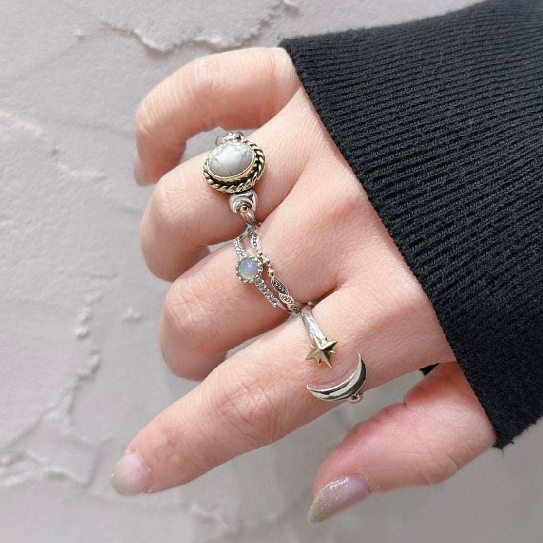 Moon×Star plain ring