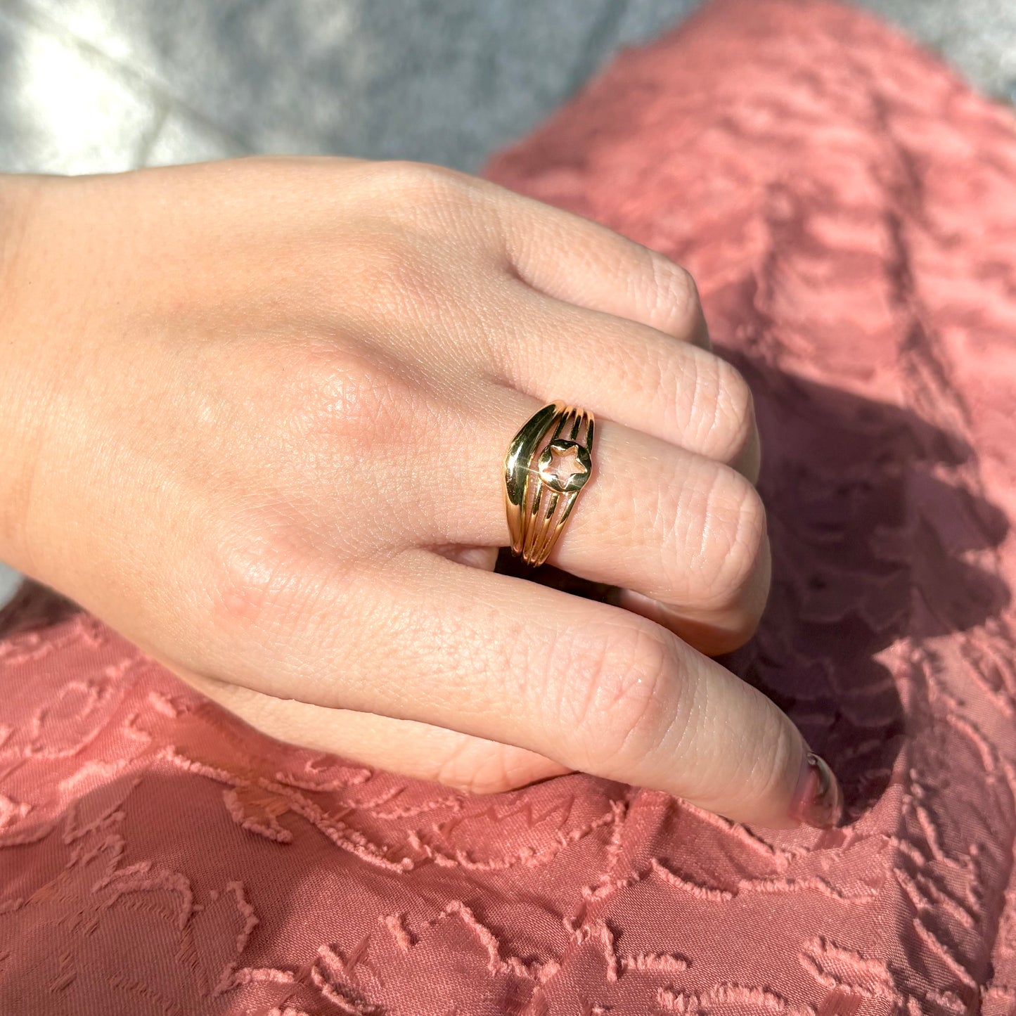 Brass star plain ring 7