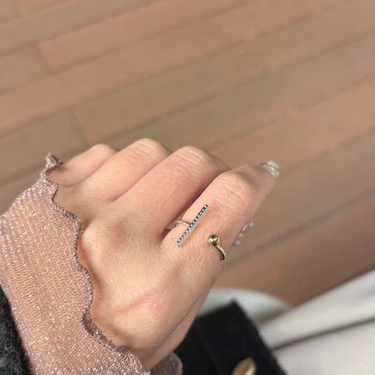 Silver925×Brass plain ring 〈Ball〉22