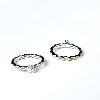 Flower plain ring 24