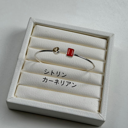 Silver925 2stone bangle 1