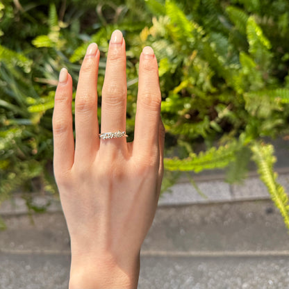 Flower plain ring 8