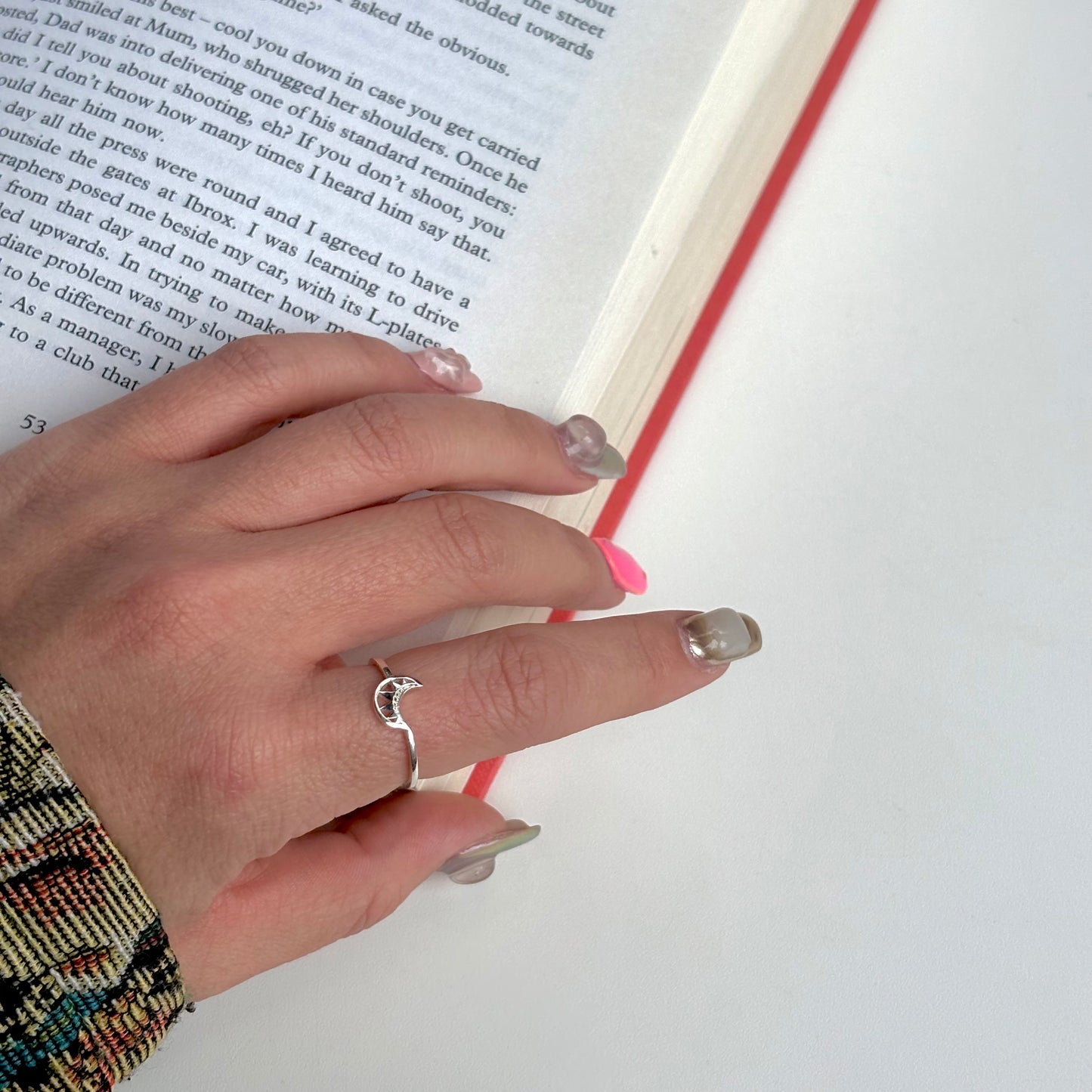 Moon plain ring 7