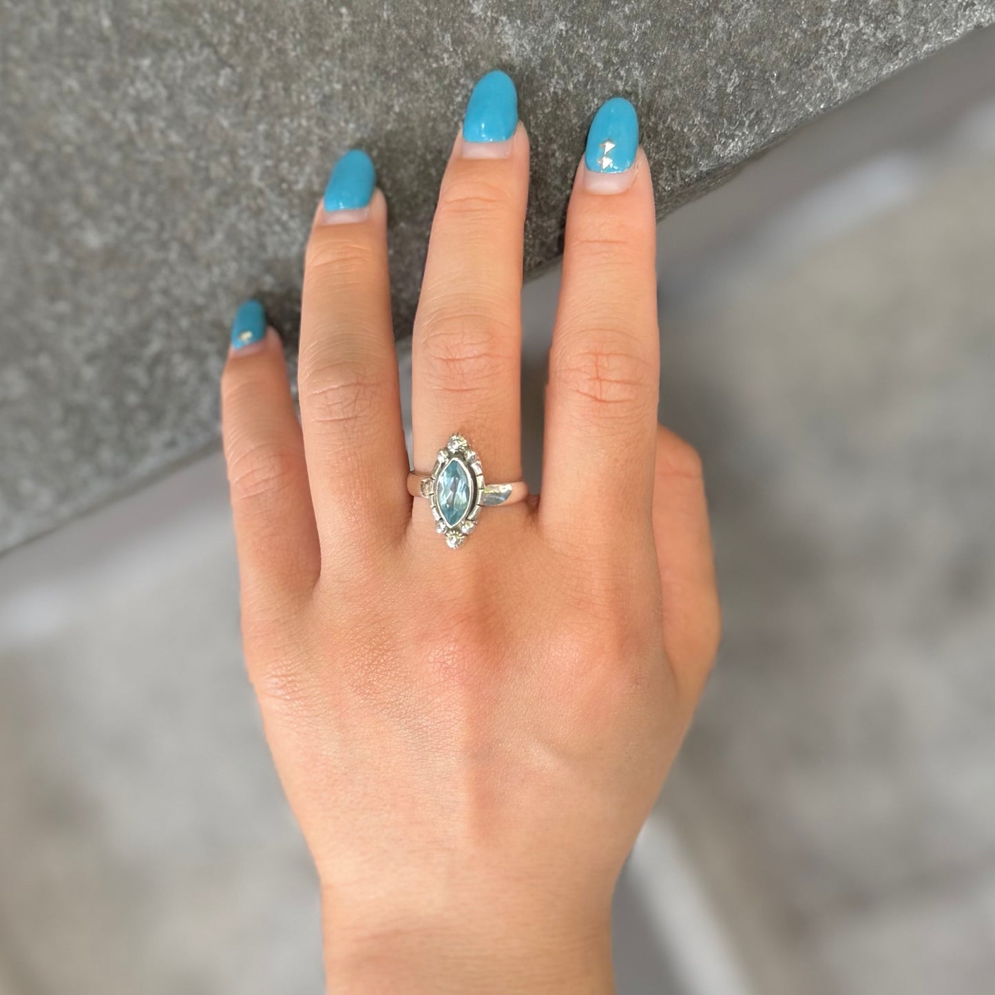 Blue topaz ring