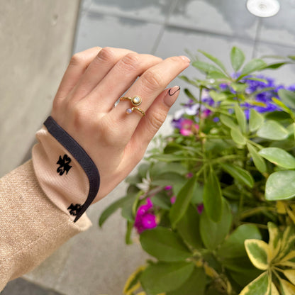 Brass 2stone ring 6