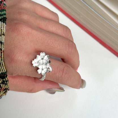 Flower plain ring 6