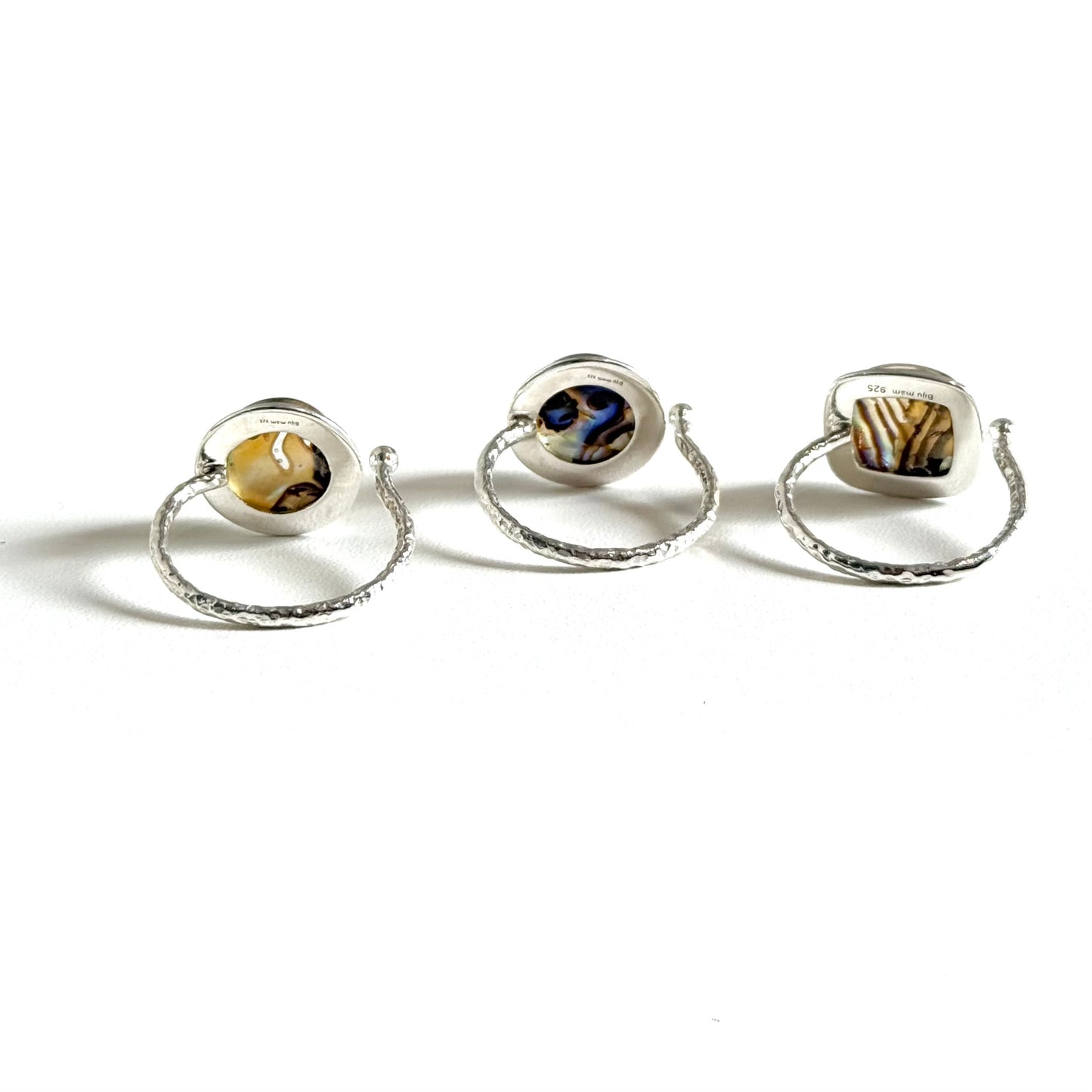 Doublet Abaloneshell ＆ Crystal ring 2