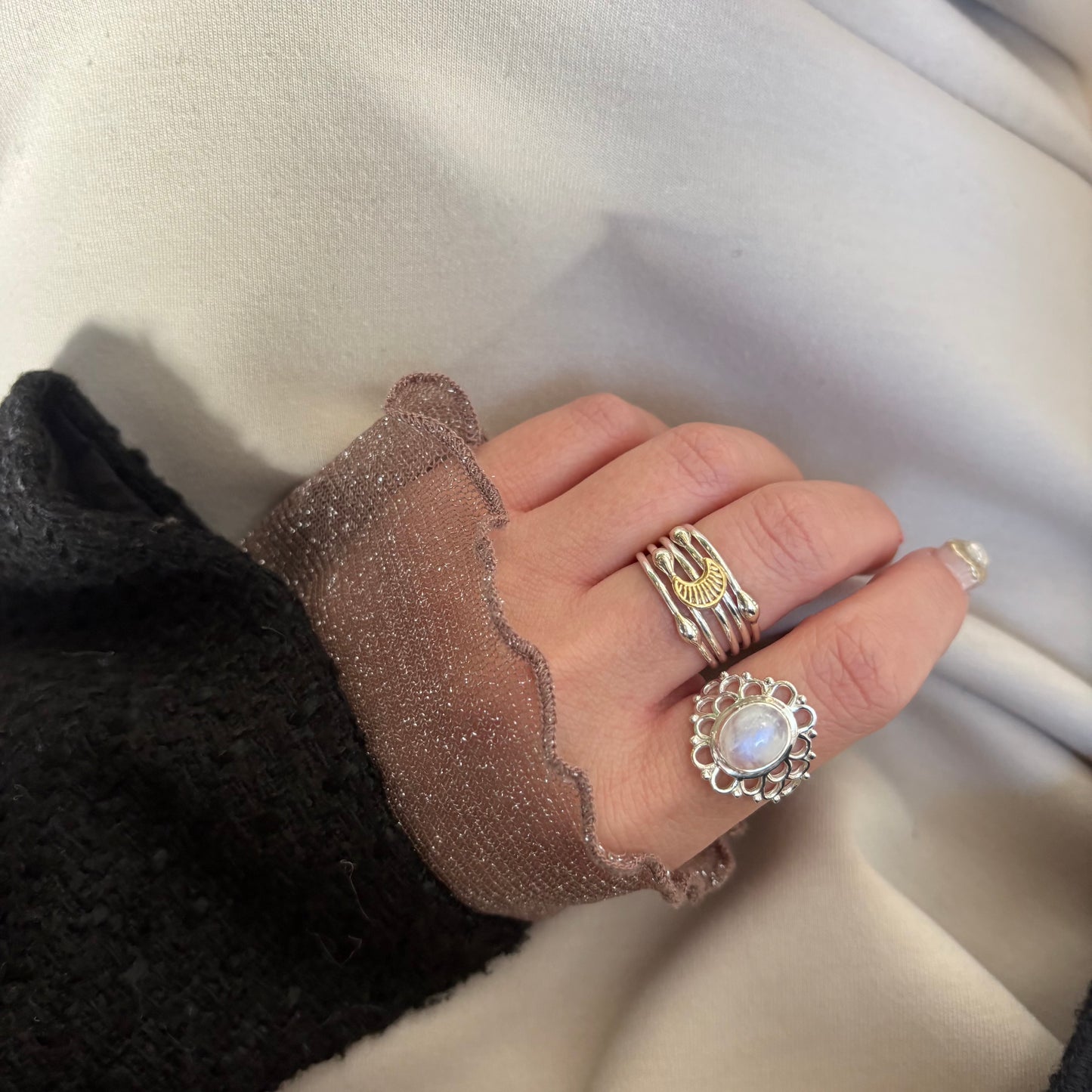 Stacking plain ring 〈Moon〉