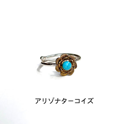 Silver925 × Brass flower ring
