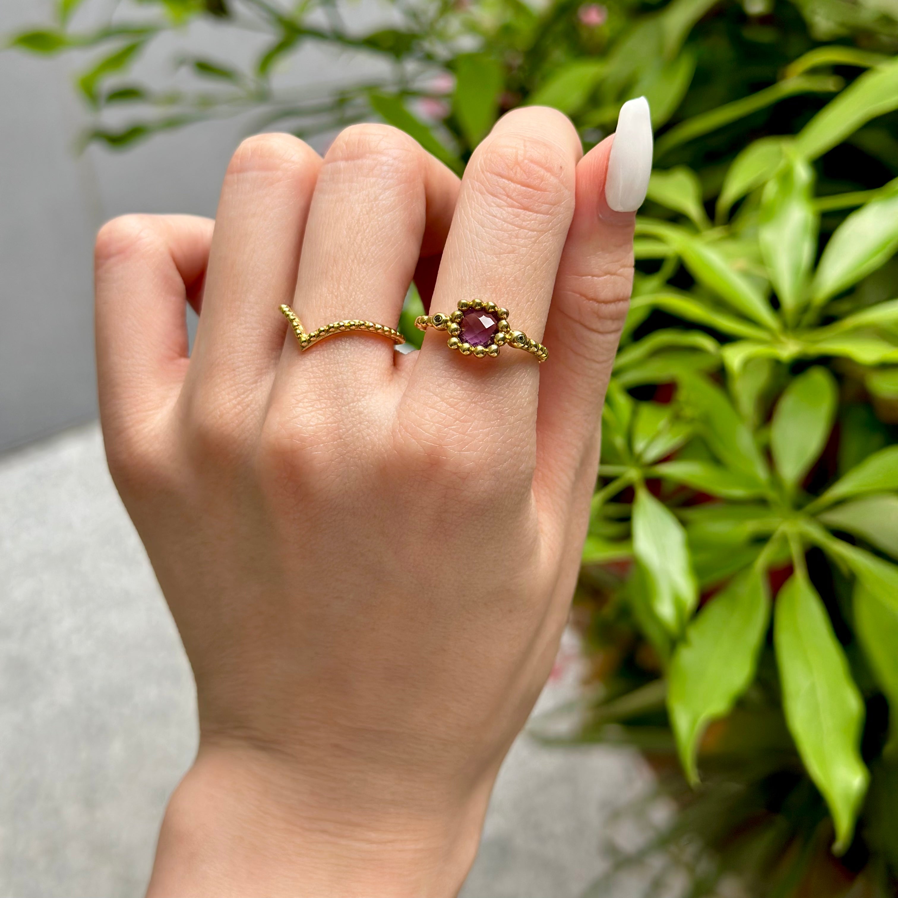 【Bijumam poco】Brass tsubu design ring