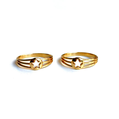 Brass star plain ring 7