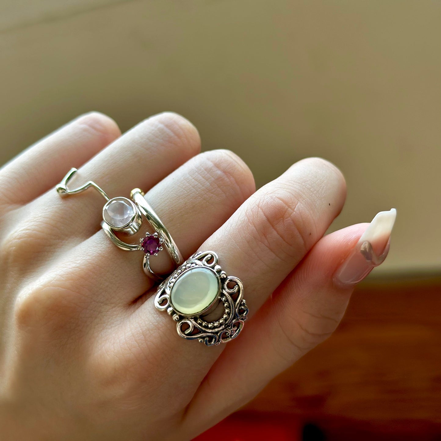 White mother of pearl ring