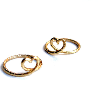 Brass Heart plain ring 5