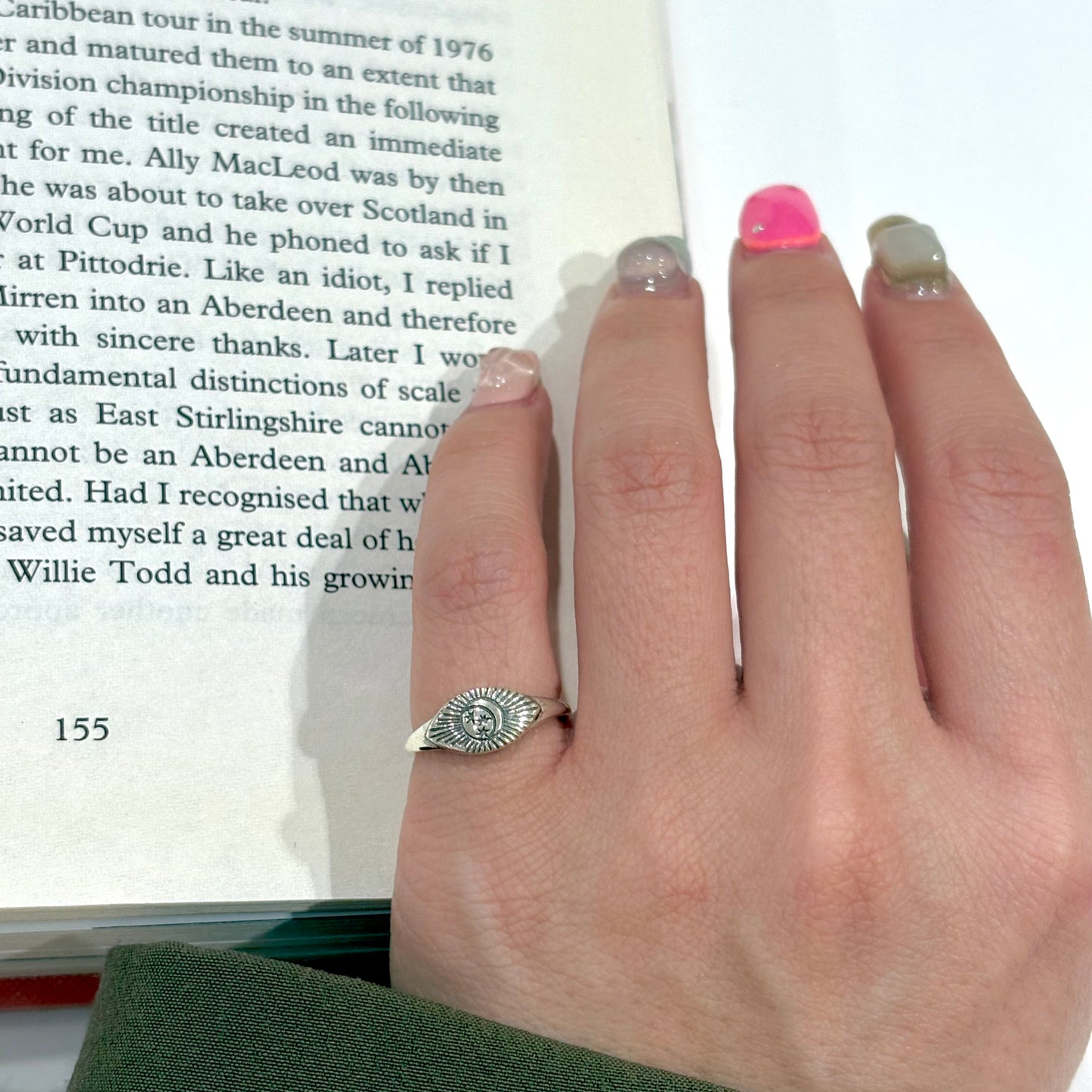 Moon & Star plain ring