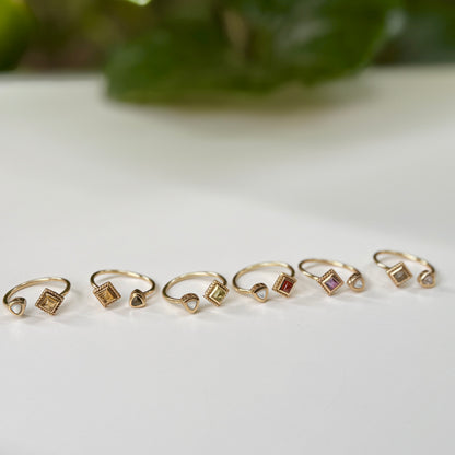 Brass 2stone ring 8