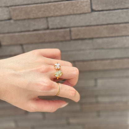 Brass 2stone ring 14