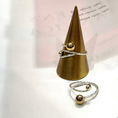 Silver925×Brass plain ring 〈Ball〉21