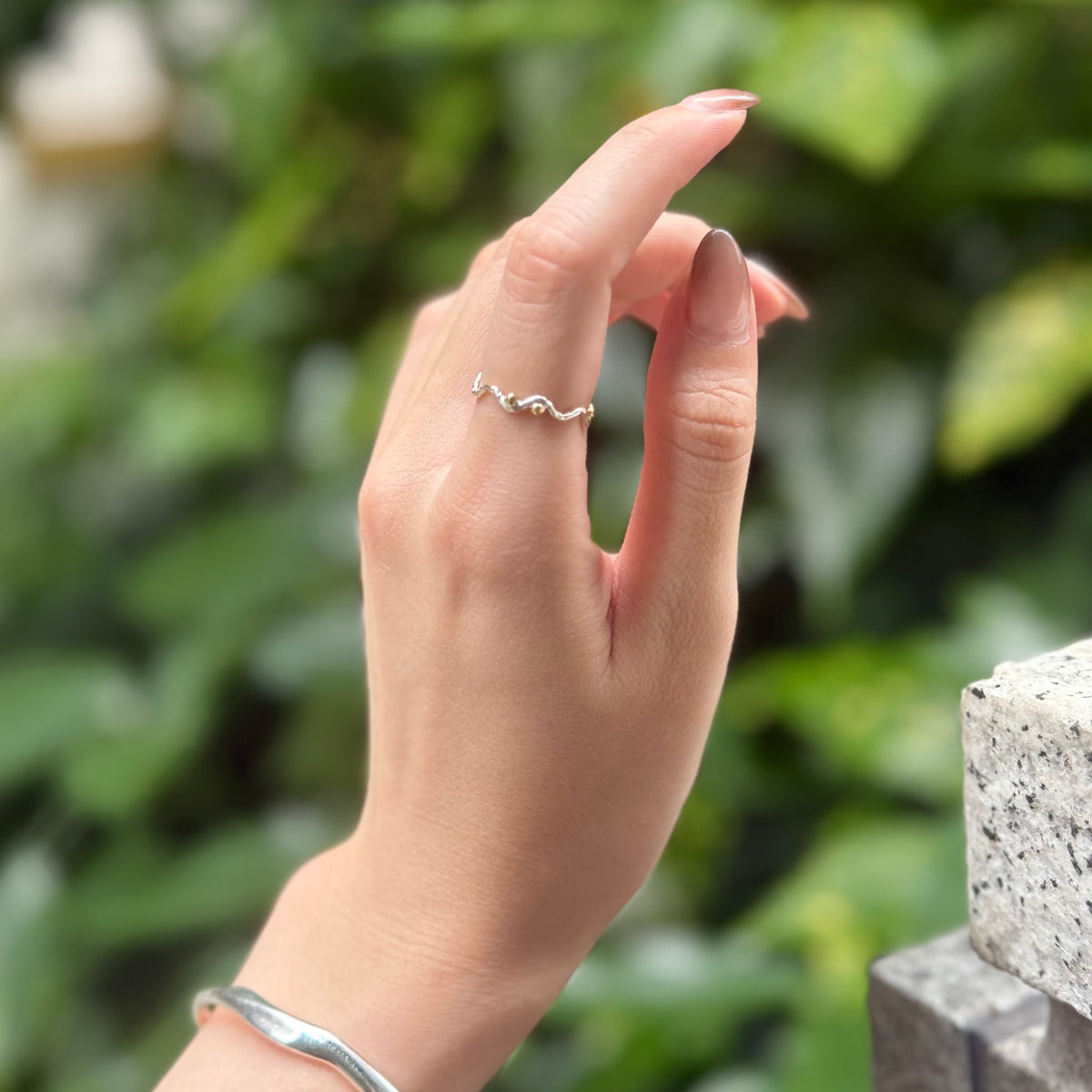 Silver925×brass plain ring 18