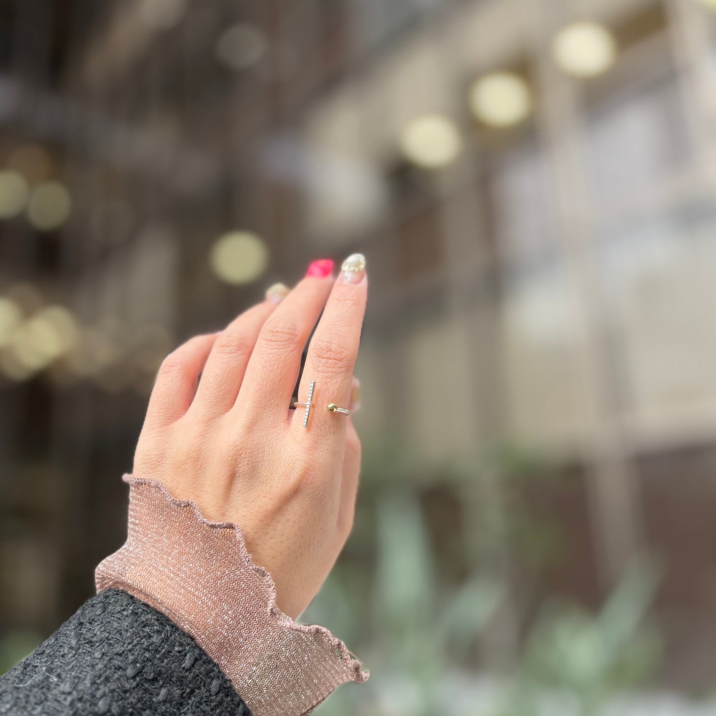 Silver925×Brass plain ring 〈Ball〉22