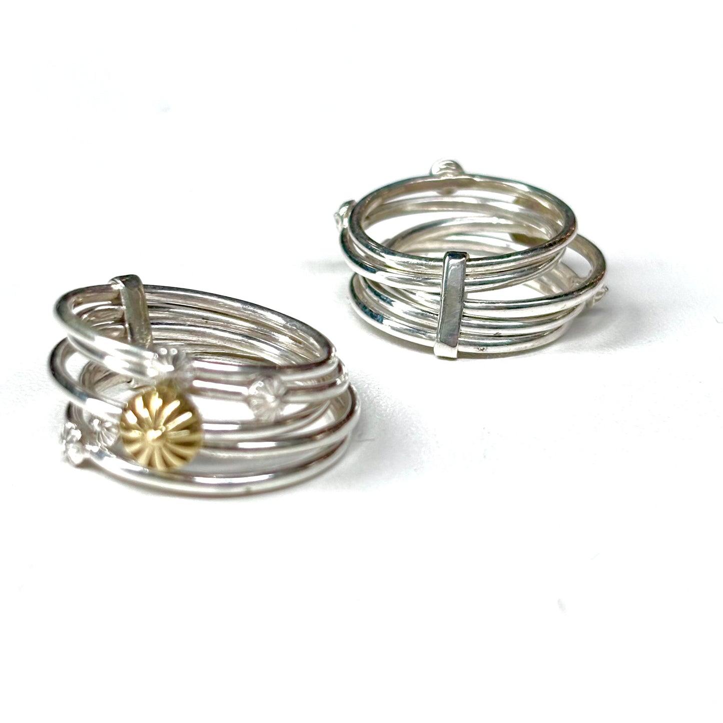Stacking plain ring 〈Flower〉