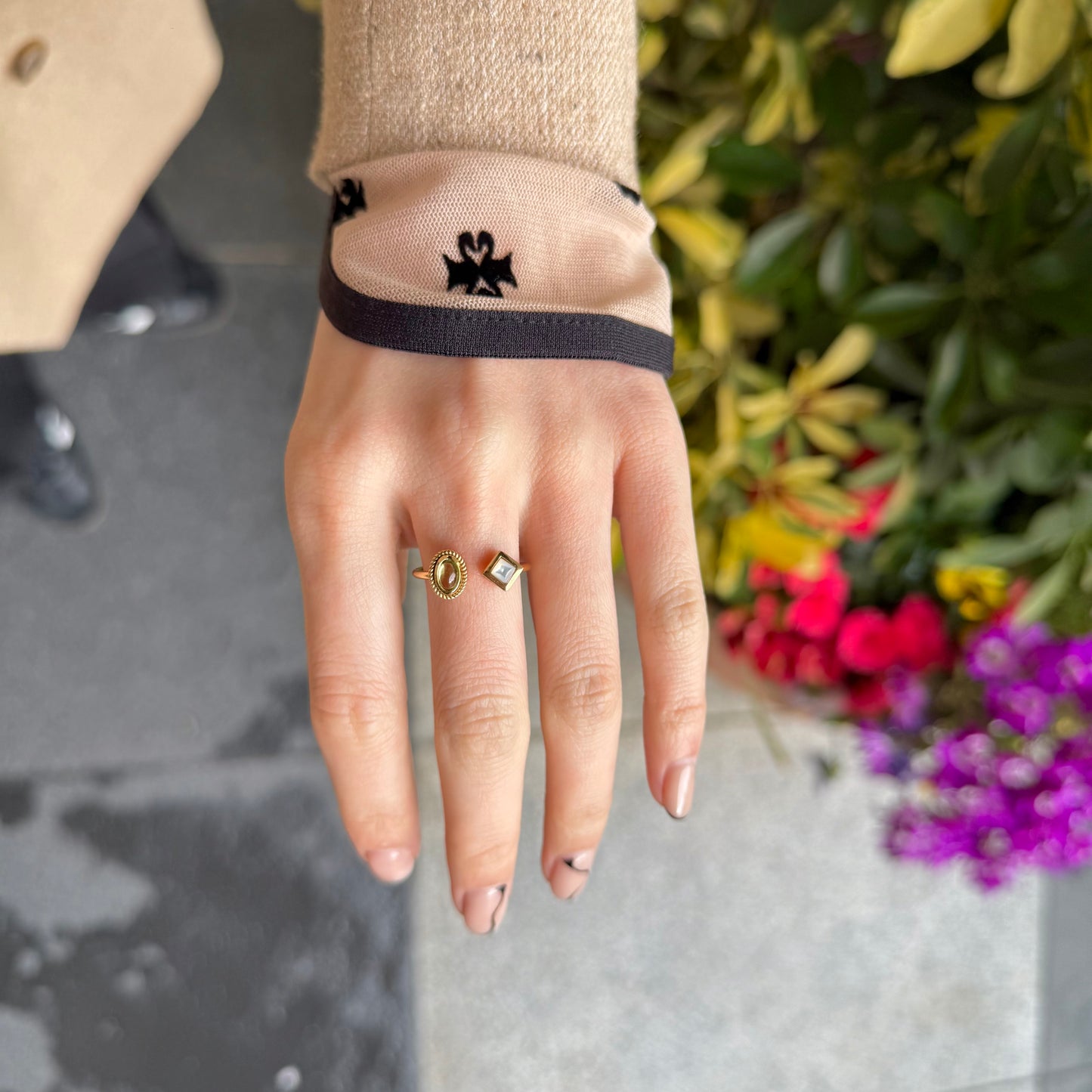 Brass 2stone ring 10