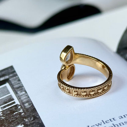 Brass 2stone ring 13