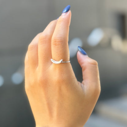 Moon plain ring 9