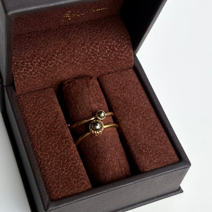 Brass petit ring〈Pyrite〉