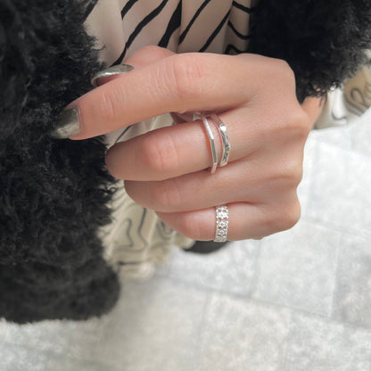Silver925 star plain ring 2