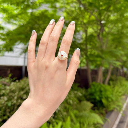 Flower carving ring