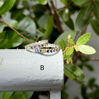 Moon enamel ring