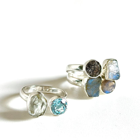 Roughcut 2stone ring 3