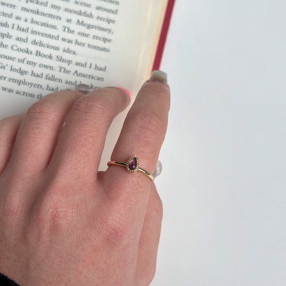 Brass petit ring〈Amethyst〉