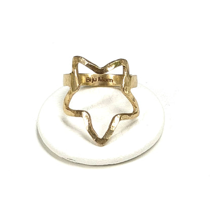 Brass star plain ring 15