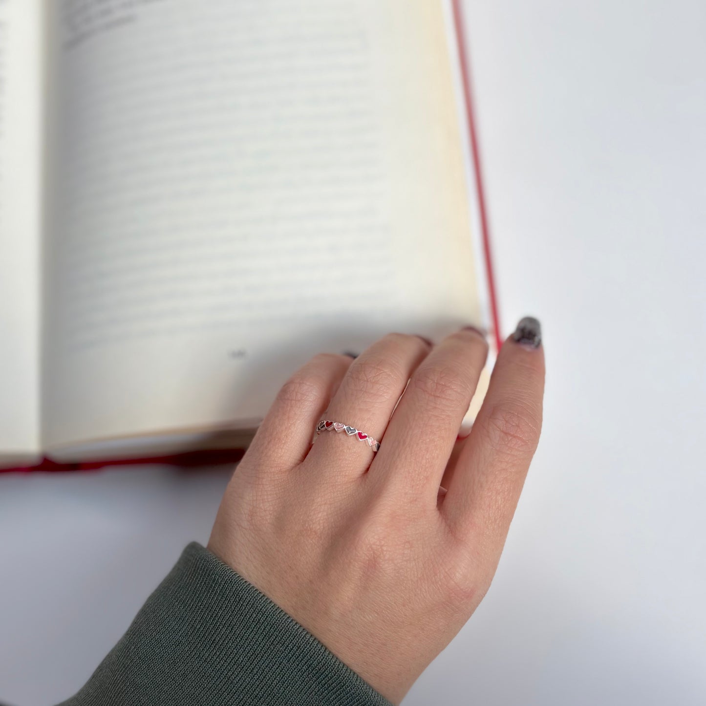 Heart enamel ring 7