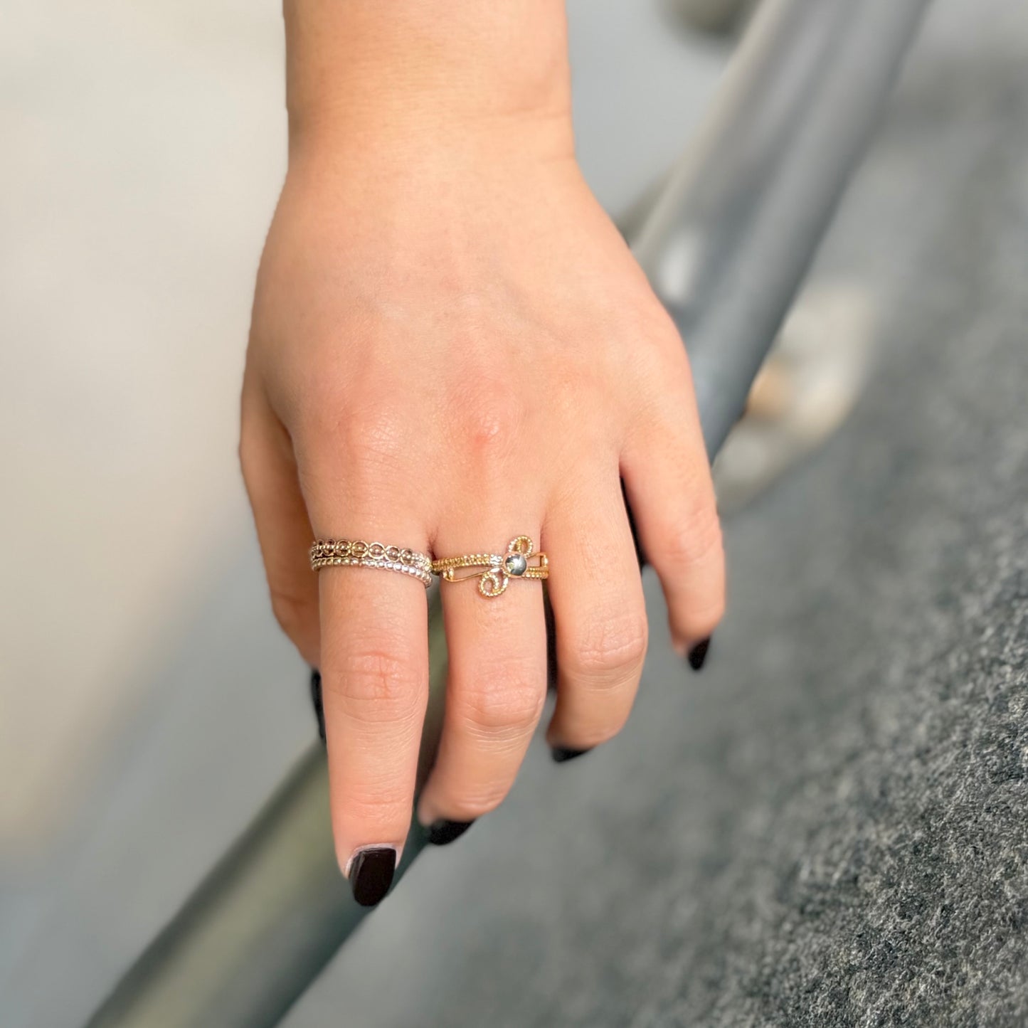 Silver925×brass plain ring 16